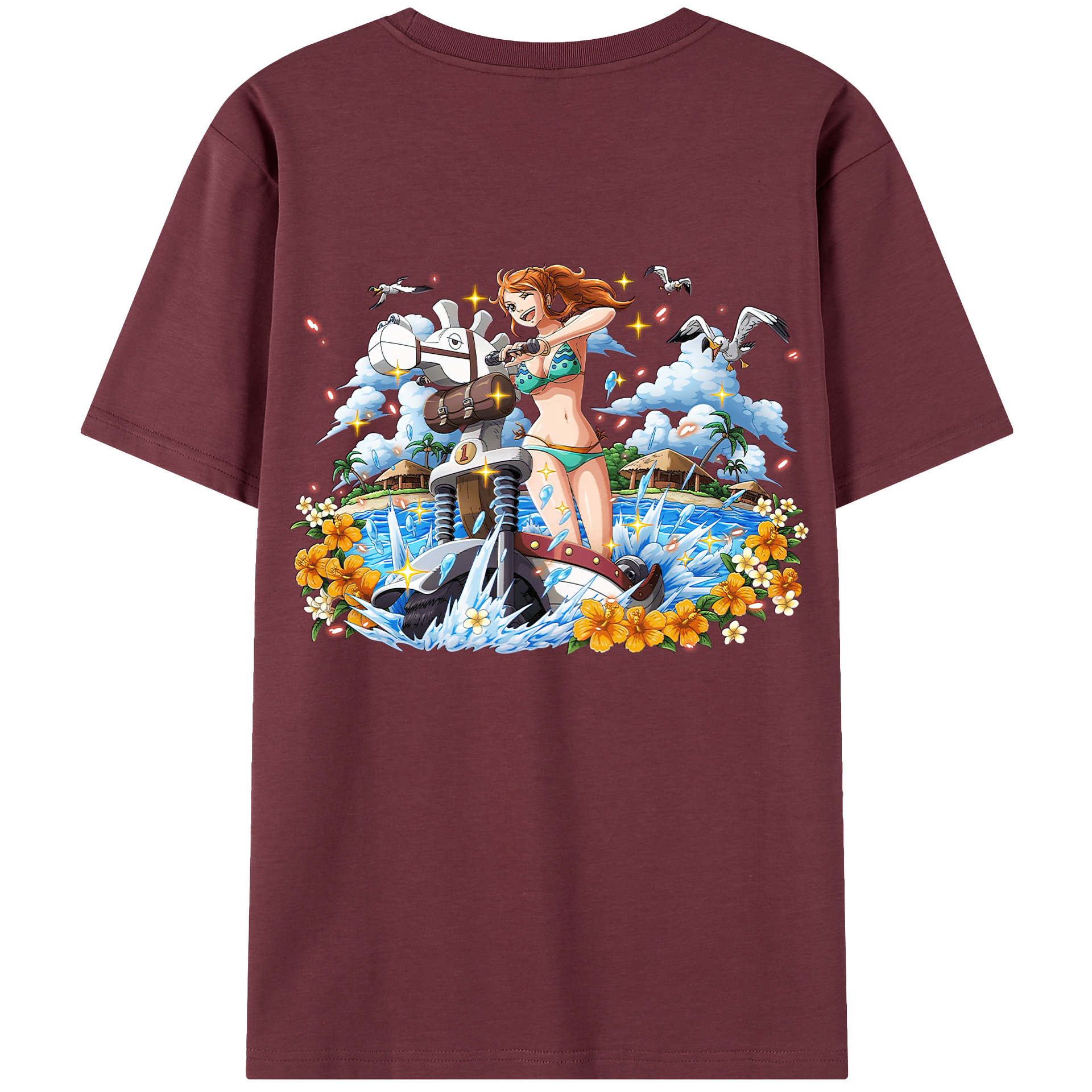 ワンピース ナミ ONE PIECE Nami 綿100％半袖Tシャツ（背面プリント）